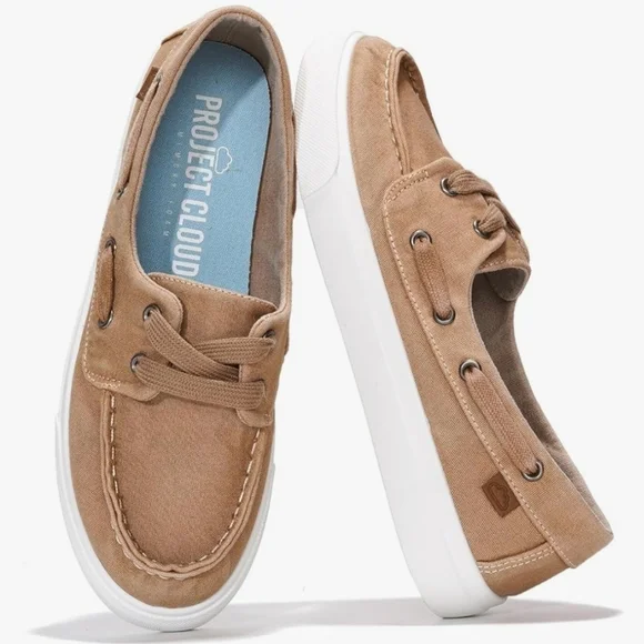 NIB Project Cloud Boat Deck Shoes Sneakers Loafers Size 9 Topsiders Canvas - Picture 1 of 13